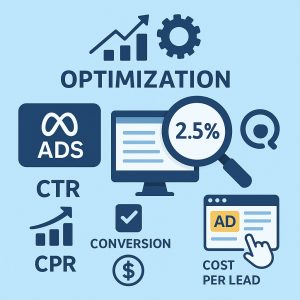 Meta ads optimization with CTR, CPR, and cost per lead metrics