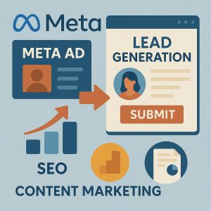 Meta ad driving lead generation through SEO and content marketing